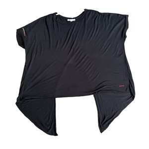 MIND BODY LOVE by Peace Love World Black Oversized Women’s Yoga Athletic Top